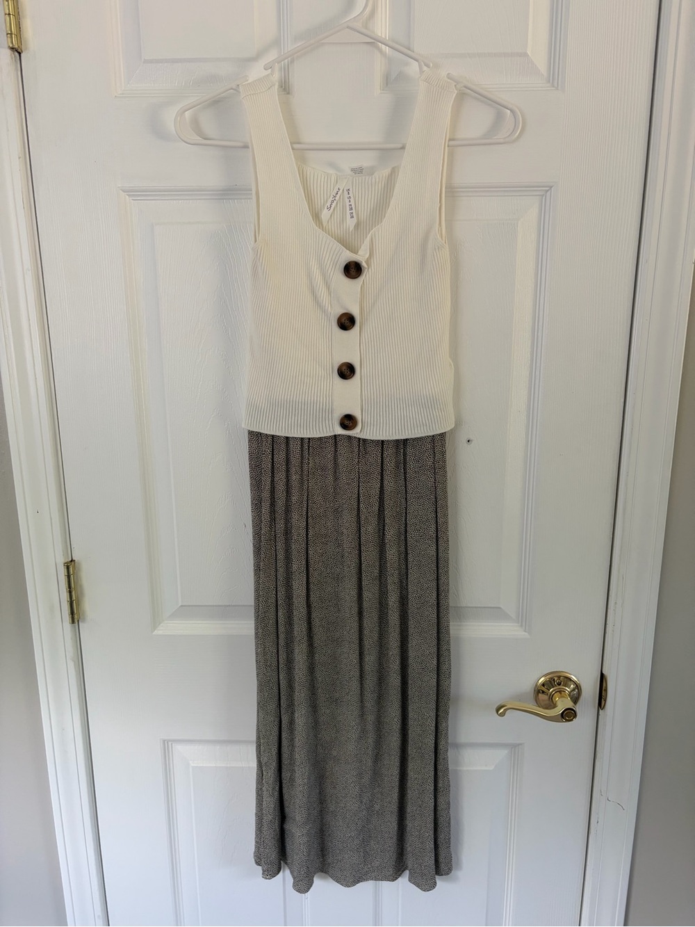 Seraphine White Double Layer Maternity & Nursing Dress